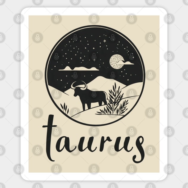 Taurus Zodiac Sign Celestial Art Sticker by TuncGK